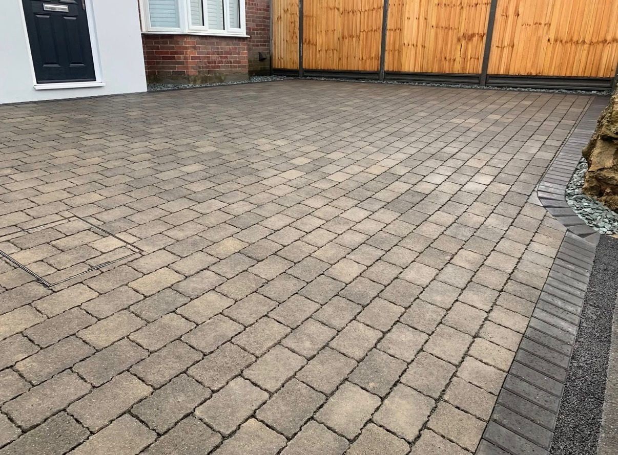 Block paving driveway installation in Yeovil